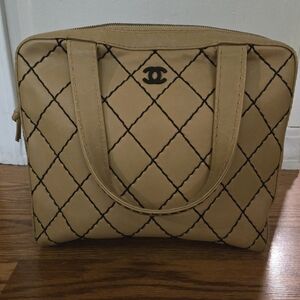 Chanel Wildstitch Calfskin 2 Way Tote Bag Womans Beige One Size 100% Authentic
